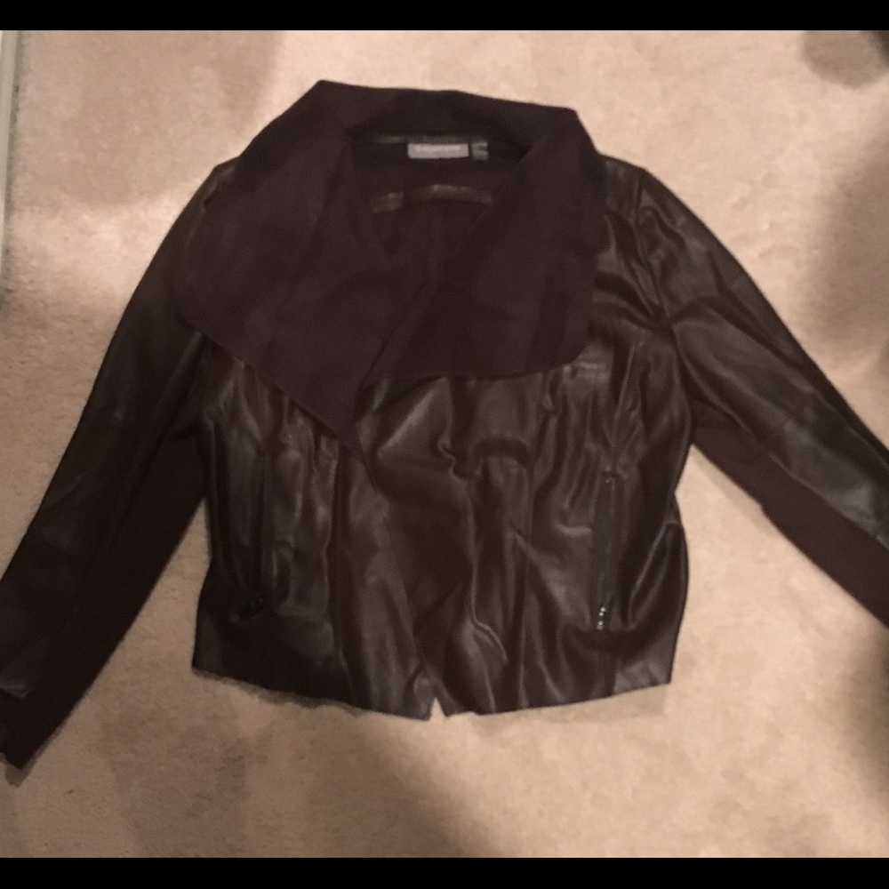 Faux leather jacket ( burgundy brown color)